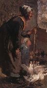 Nicolae Grigorescu Old Woman with Geese china oil painting reproduction